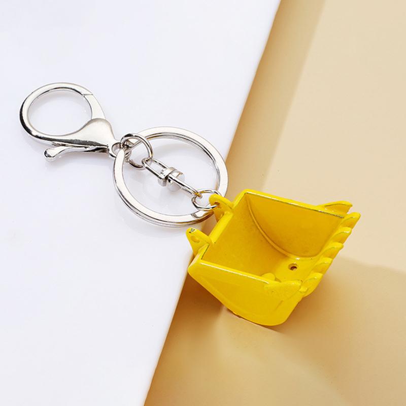 Creative Alloy Bulldozer Exquisite Personality Metal Excavator Bucket Pendant Men Car Accessories