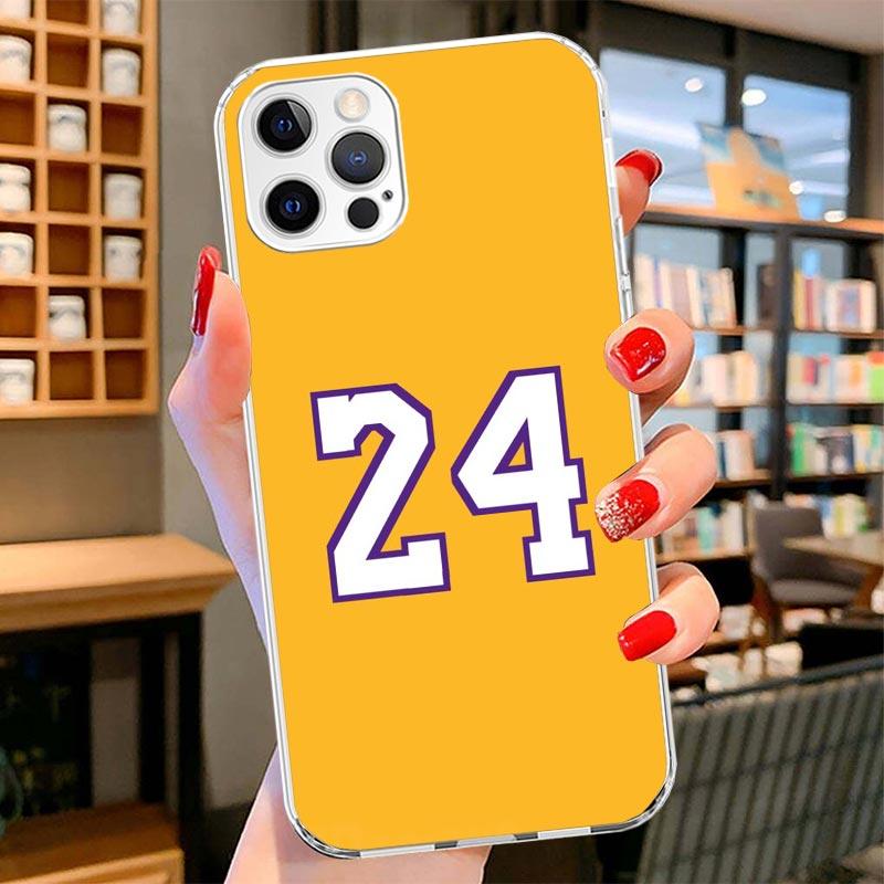

Basketball 23 24 8 Number Cover Phone Case For iPhone 16 17 Air 15 14 Pro Max 16E Phone Case 13 Mini 12 11 7 SE 8 Print Pattern iPhone 13