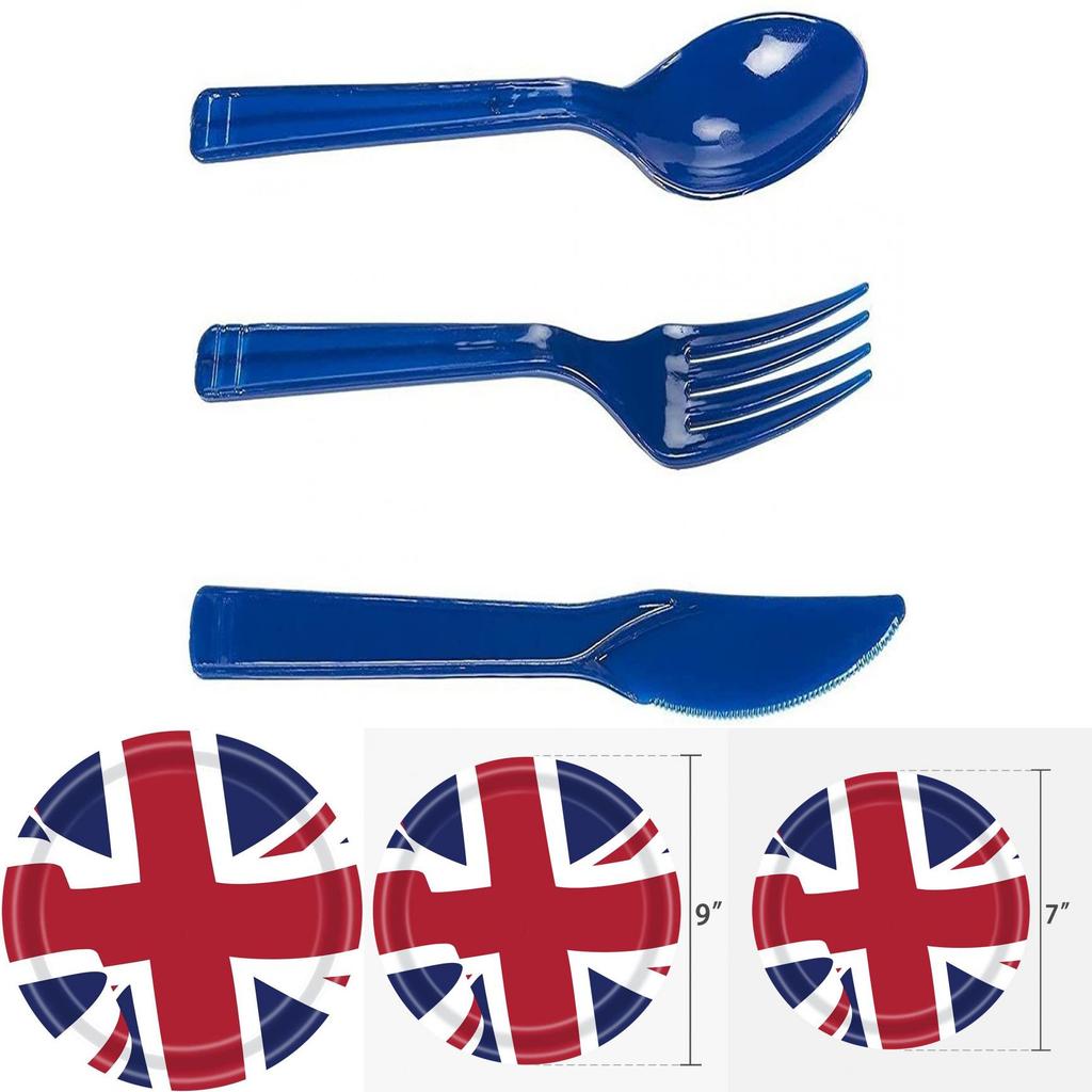 British Flag Party Supplies Set Commemorate The Platinum Jubilee 2022 With This Valuable Multi-functional Kit!