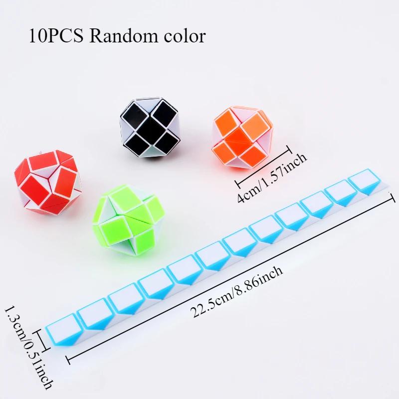 10pcs Variety Folding Magic Cube Magic Snake Ruler Children's Birthday Party Educational Toys School Rewards