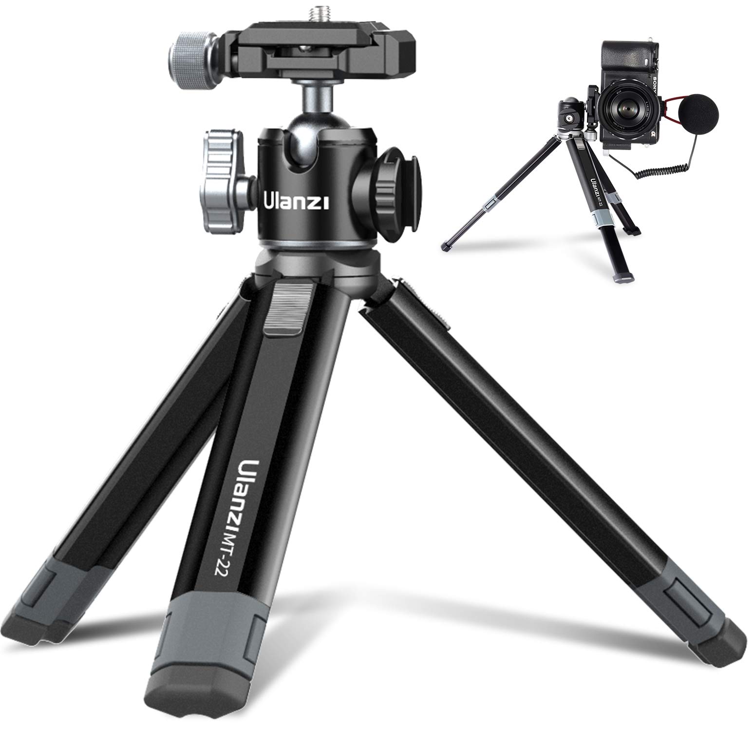 

Ulanzi Camera Tabletop Tripod for Smartphones and SLR Adjustable Arca Head with Hot Compatible with iPhone 12 Pro XS Sony Canon G7X Mark and Other