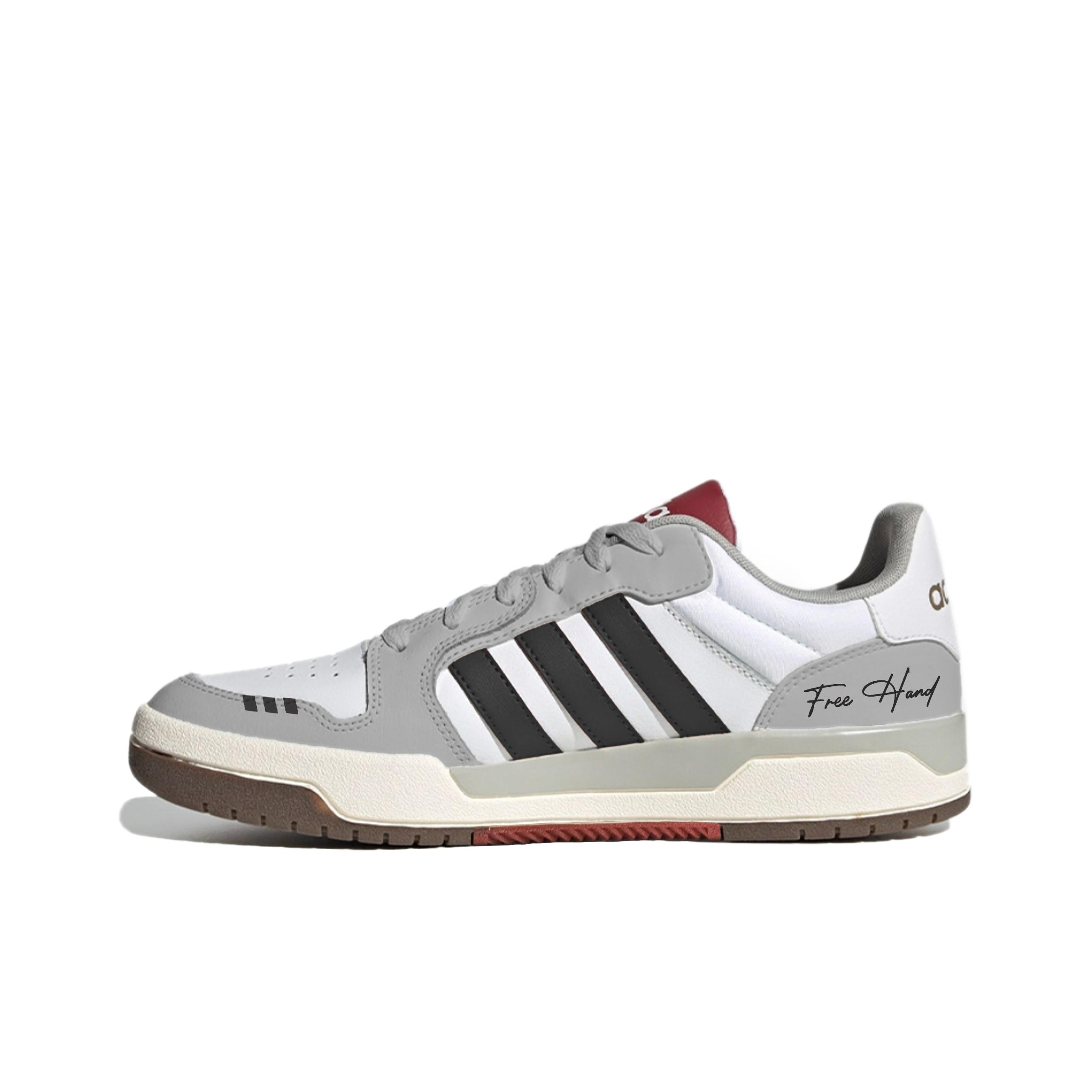 Adidas Neo Entrap Gray Ink Tone Synthetic Leather Abrasion Resistant Slip Resistant Low top Skateboard Shoes Unisex FW3462 (Team633-) 36⅔