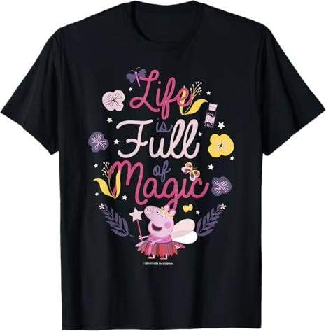 

2026 summer new Peppa Pig cartoon pattern printed Tshirt for both Unisex and Women Breathable loose and casual S