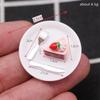 Dollhouse Dessert Cake with Plate, Kitchen Accessories, Miniature Doll Toys for