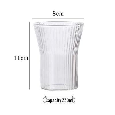 Shoqi Ribbed Glass Coffee & Tea Cups (Set of 3)