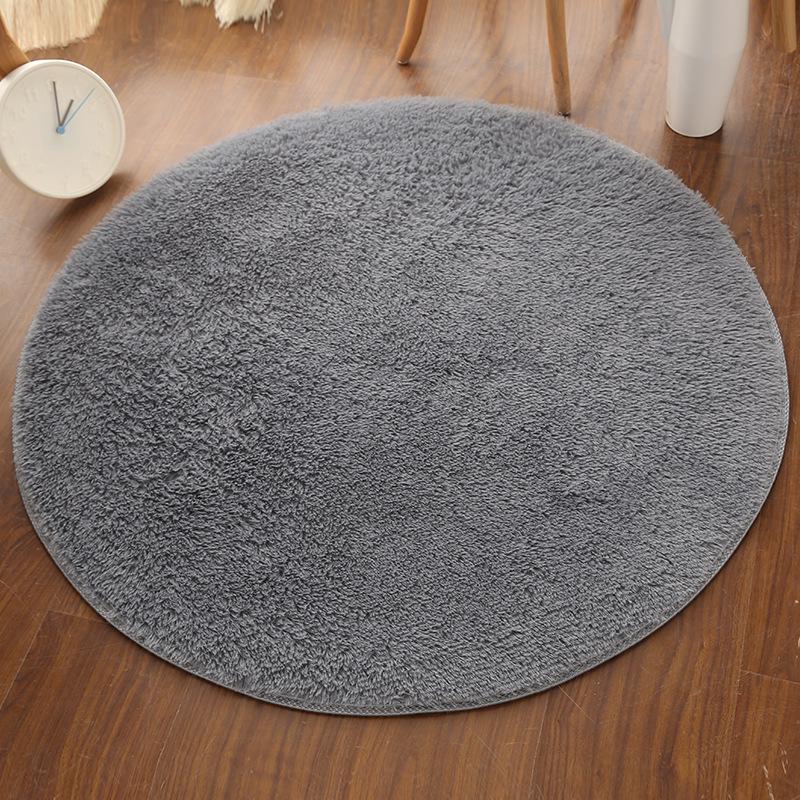 Silk Wool Round Rug Carpet Living Room Bedroom Bedside Floor Mat Tender Comfortable Simple Daily Warmth Various Colors Aesthetic