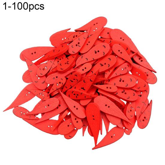 

100Pcs/Bag Sewing Buttons Carrot Shaped Multi-Purpose Wooden Patches Crafting Buttons for Knitting 1