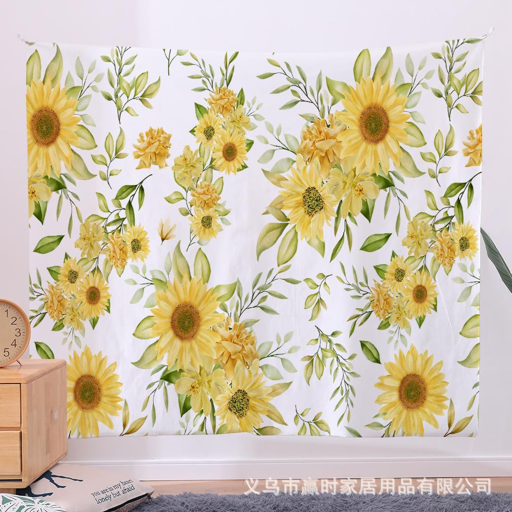 Sunflower Hanging Cloth Background Cloth Bedroom Decoration Cloth Room Headboard Wall Hanging Living Room Hanging Blanket