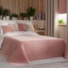 VELVI Dekorativer Bettüberwurf - Puderrosa - 170x210cm