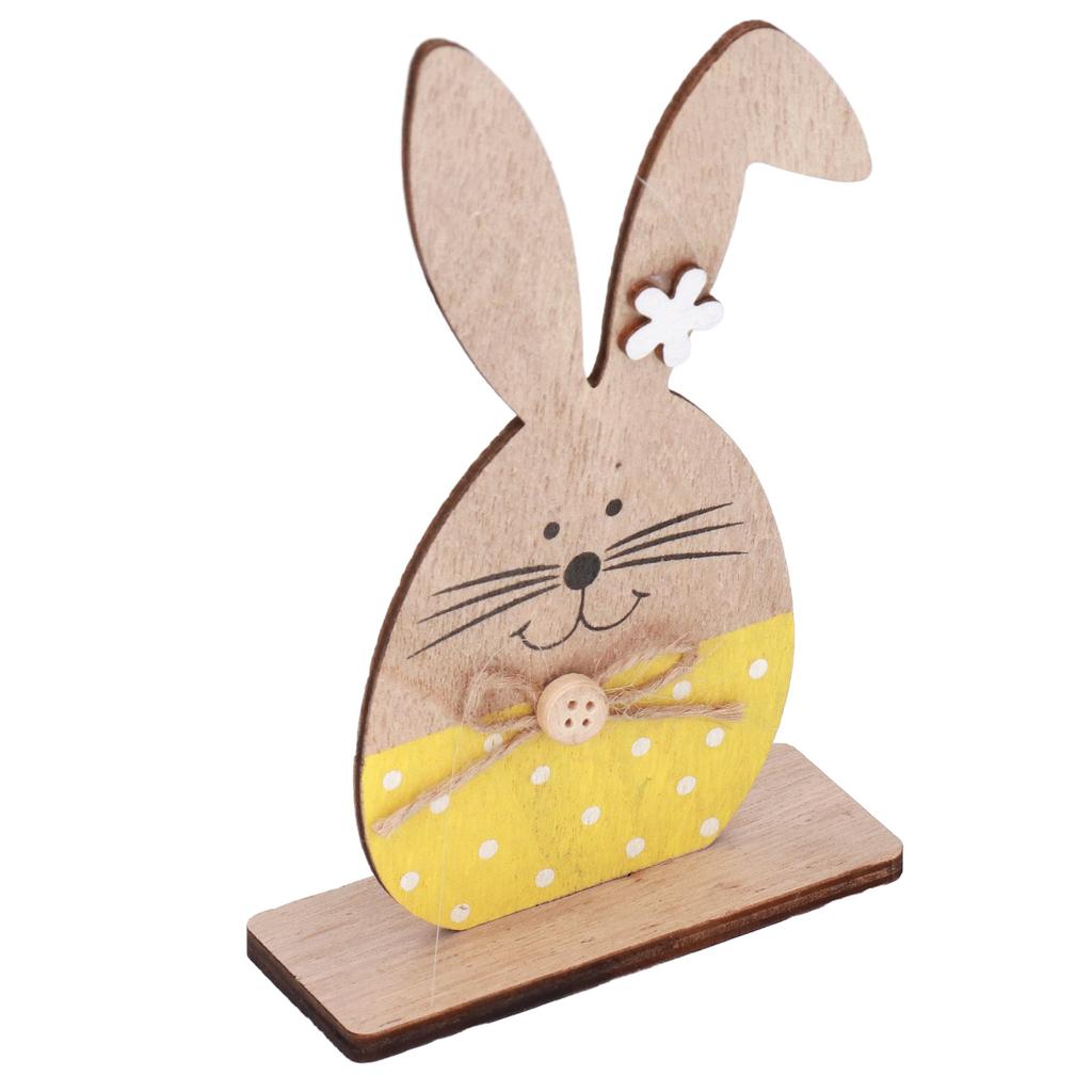 Wooden Rabbit Ornament Cute Nordic Style Desktop Bunny Decoration for Home Office Kindergarten