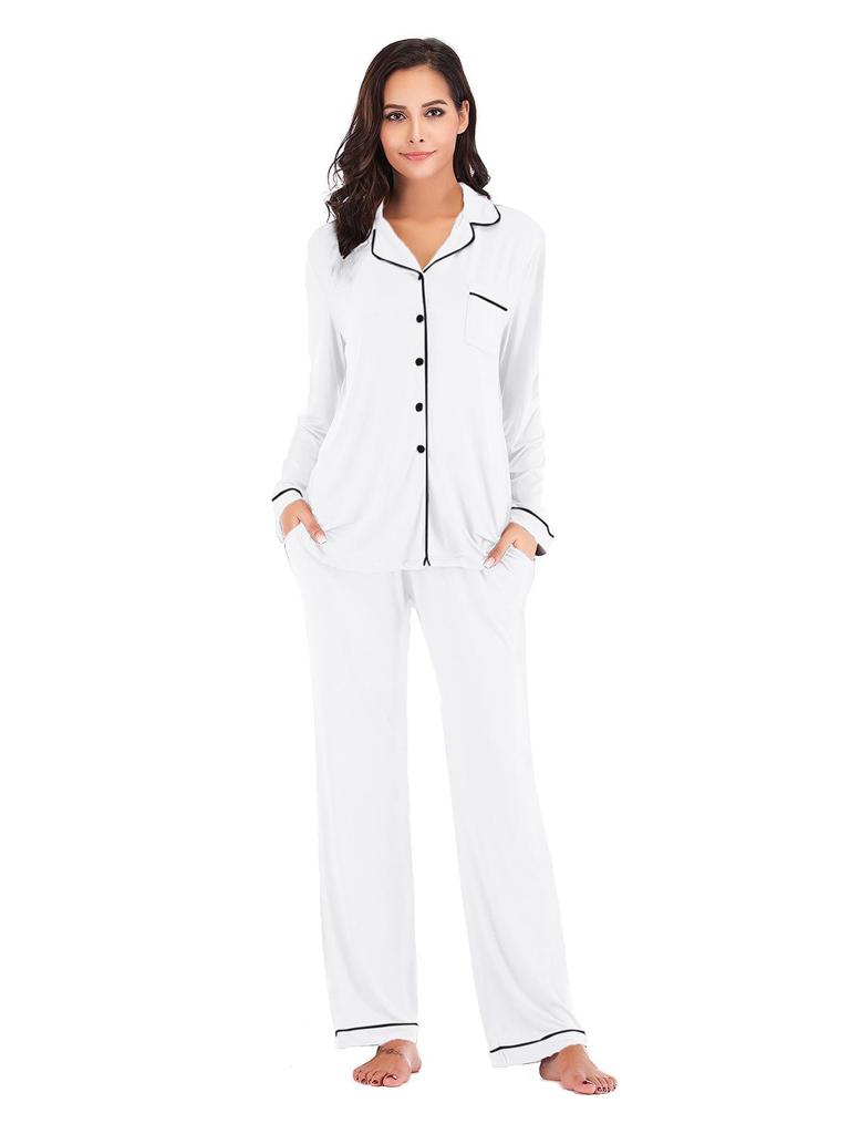 Women's 2025 Spring/Summer Modal Pajama Set - Long Sleeve Cardigan, Two-Piece Homewear