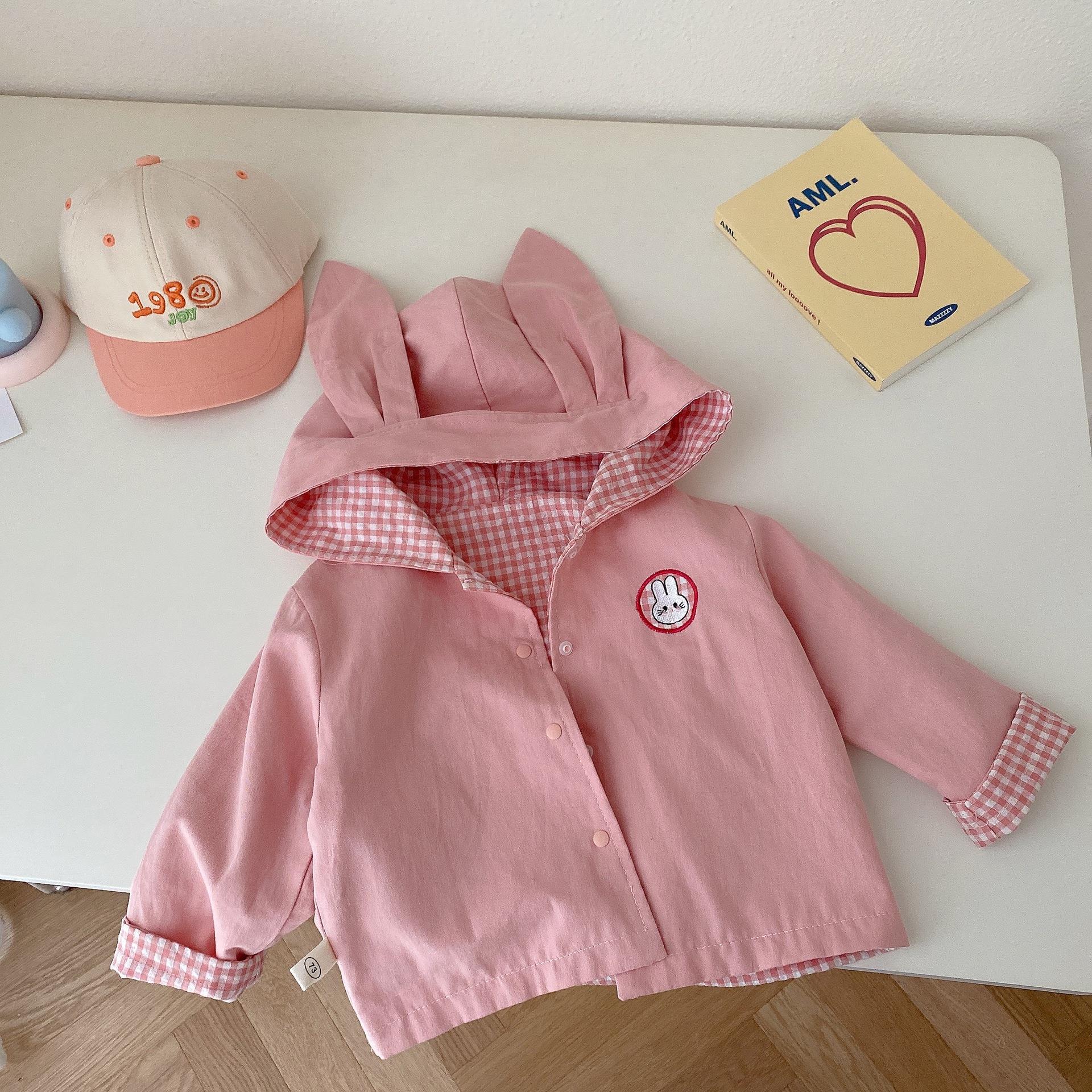Children Plaid Hooded Coat Double Sided Wear Spring Autumn Jacket Fashion Kids Clothing 73