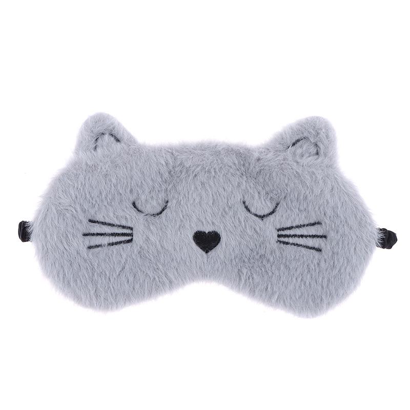 Urocza kreskówkowa maska do spania kota na oczy opaska na oczy pluszowa opaska na oczy do spania dla dziewczyny kobiety drzemka noc zwierzę opaska na oczy