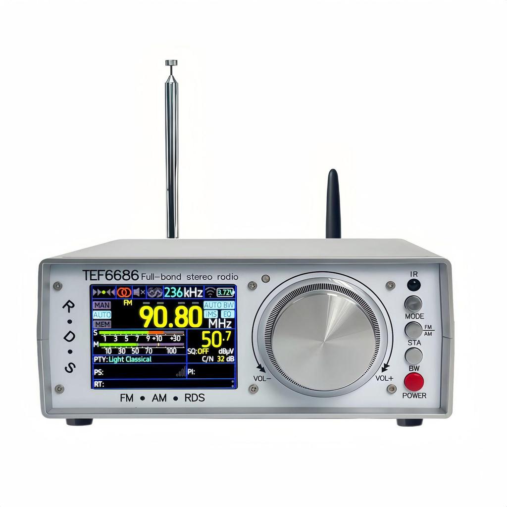 TEF6686 High-Sensitivity Desktop Stereo Radio with Infrared Remote Control