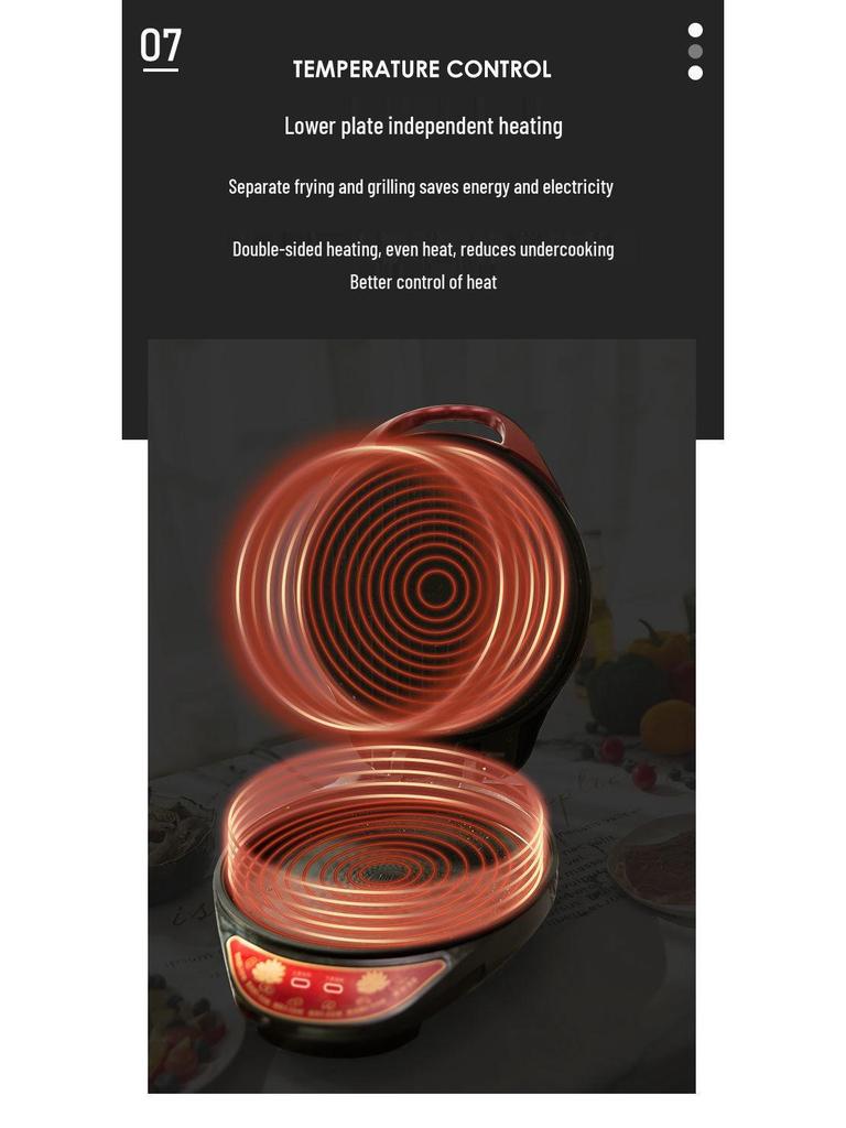 Multi-Functional Electric Griddle: Double-Sided Heating for Frying, Grilling & Pancakes, Large, Deepened, Automatic