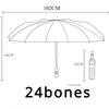 24 Bone Solid Color Automatic Umbrella Light Collapsible Large Format Outdoor Sunshade UV Protection Automatic Umbrella