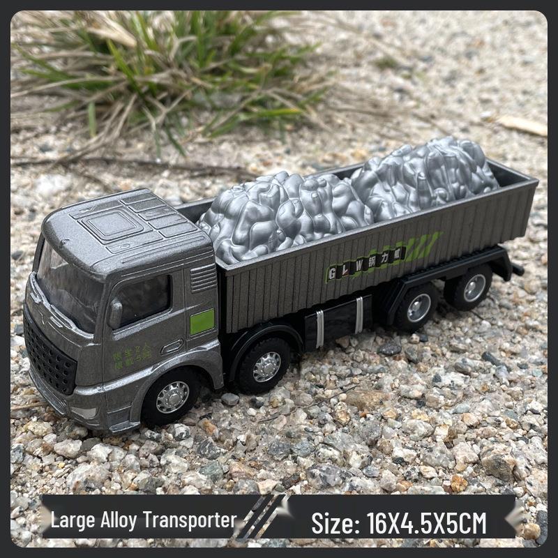 Alloy Construction Toy Set: Excavator, Mixer, Crane for Kids 0-6.