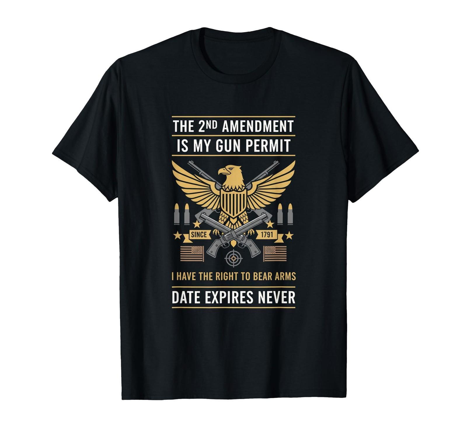 USA Second Amendment - The 2nd Amendment is My Gun Permit T-Shirt S