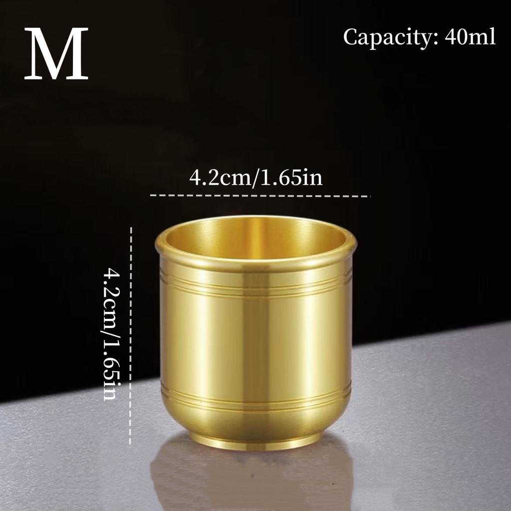 European Vodka Glass,Brass Retro Polishing Spirits Cup,Mini Portable Drinking Tumbler,Delicacy Living Room Decoration Gift