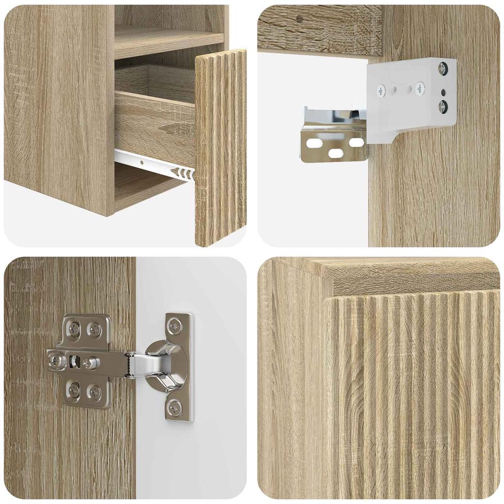Bathroom Furniture Set 2 Pieces Sonoma Oak Engineered Wood