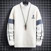 Men's College Style Fleece-Lined Knitted Sweater: Warm and Thick for Autumn/Winter