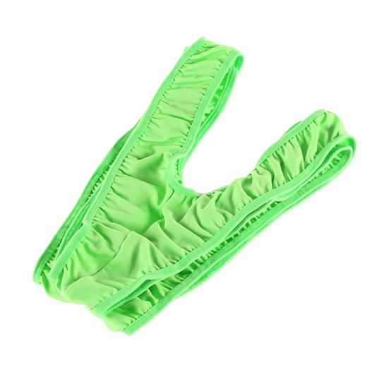 Mankini Solid Color/Leopard Print Stretchy Sexy Men Solid Color Sling Swimsuit for Summer