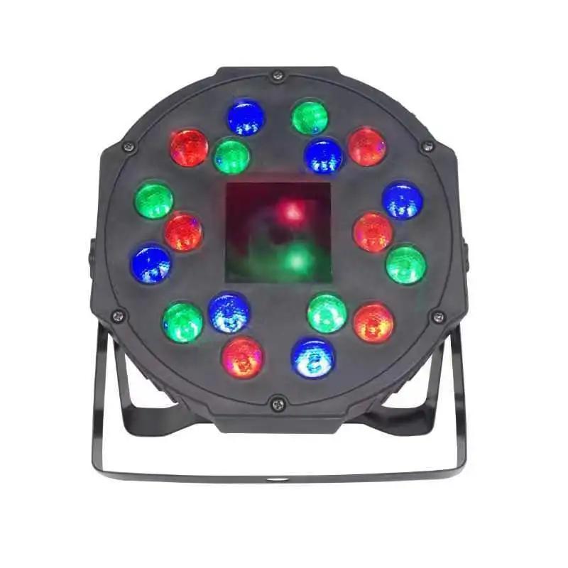 18LED Stage Light DMX512 Control Full Color Flat Par Light Stage Uplight 18LED for Holiday DJ Party Wedding Club Event Lighting