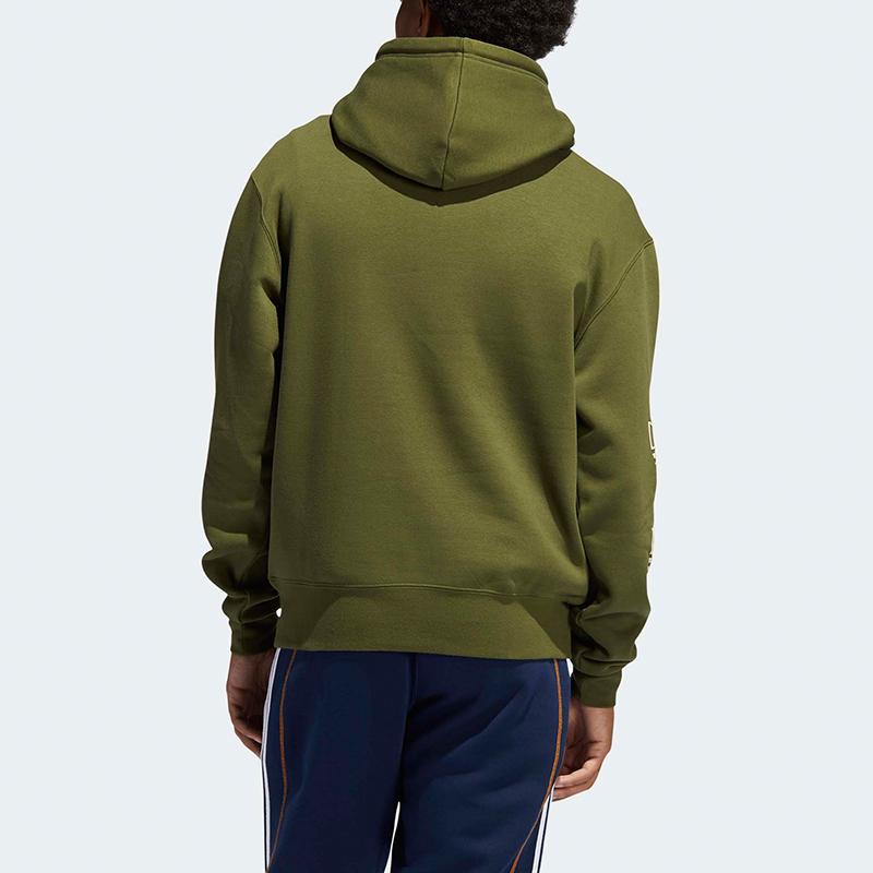 Adidas Originals Trefoil Casual Sports Hoodie Men Tops Military-Green GN3865