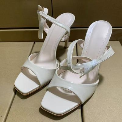 Elegant White Super High Heels Women Modern Sandals Open Toe Design Ankle Strap Office Lady Slingbacks Brand Summer Female Shoes
