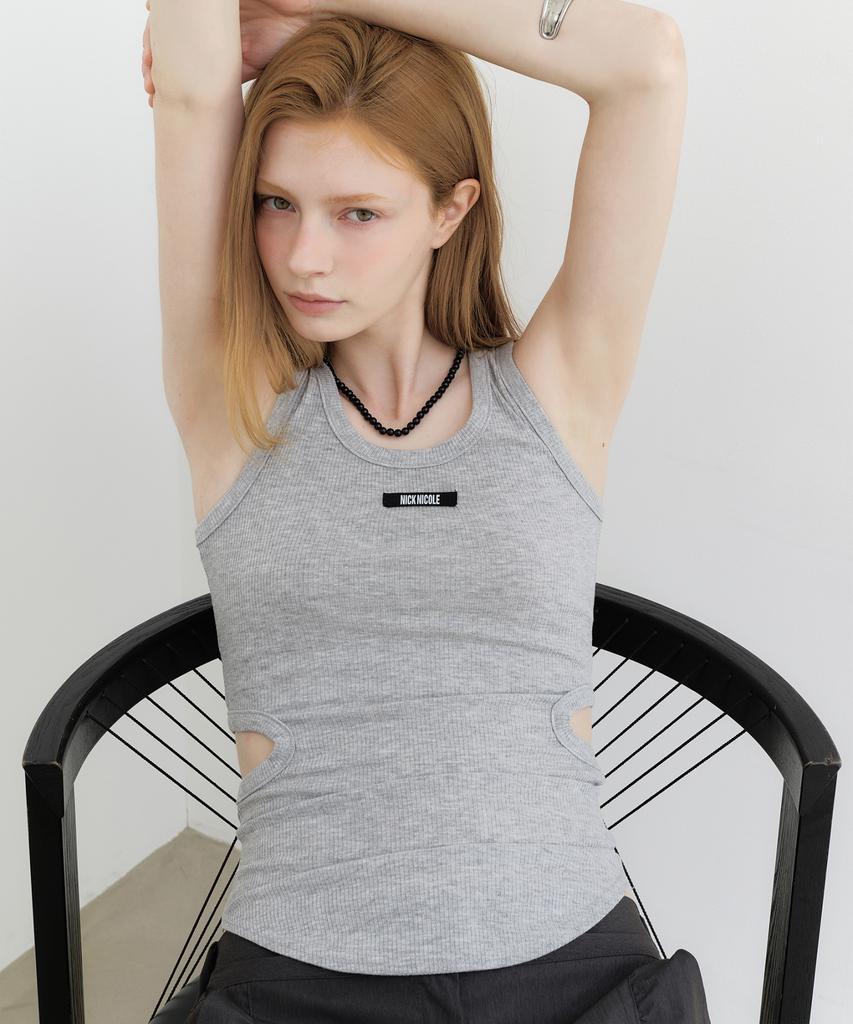 Nigaennikol Opening Sleeveless Top_Gray