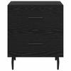 Nightstand Black Oak Effect 40 x 35 x 47.5 cm Engineered Wood