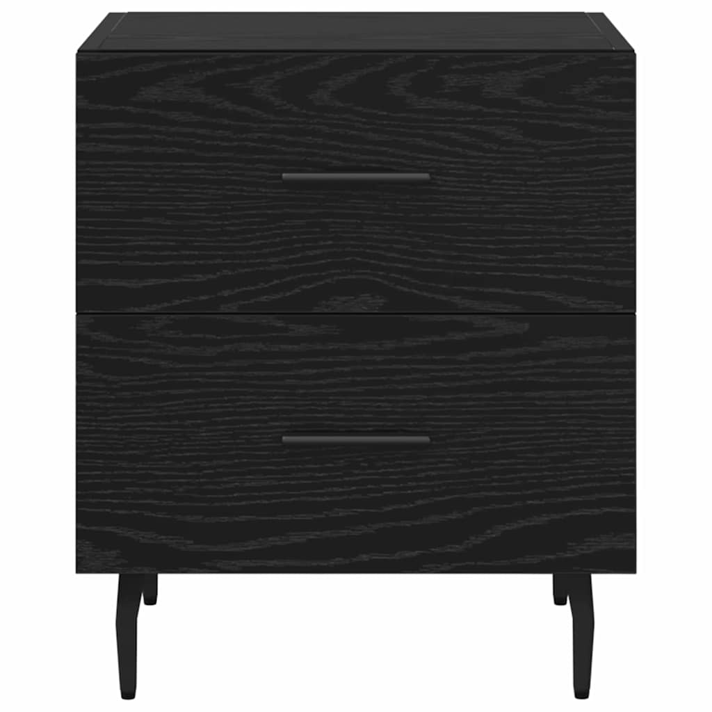 Nightstand Black Oak Effect 40 x 35 x 47.5 cm Engineered Wood