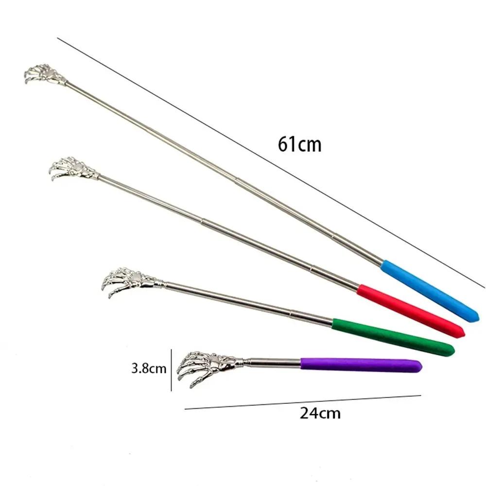 1pc Random Color Stainless Steel Back Scratcher Telescopic Scratching Massager Extendable Itch Old Man Happy Health Products