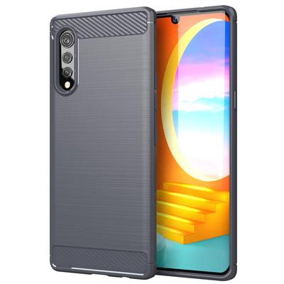 Shockproof Silicone Case for LG Velvet Full Protective Soft Phone Cover for Lg Velvet Luxury Carbon Fiber Cases