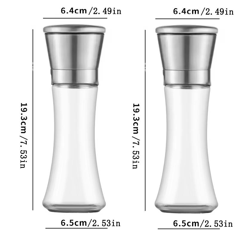 Salt Pepper Grinder Spices Pepper Mill Seasoning Bottle Grinder Stainless Steel Combo Shakers with Adjustable Coarse Mills