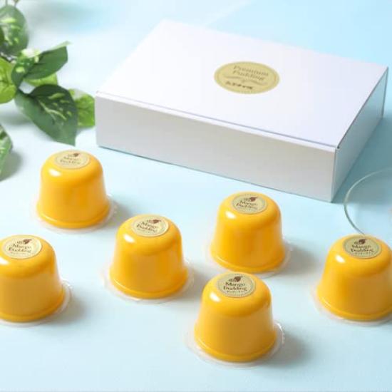 Momijiya Honpo Japanischer Mango-Pudding Premium Mango-Pudding 1 Schachtel mit 6 Stück x 6 von einem Yokan White Day Sommergeschenke Luxus Luxusgeschenk Pudding Luxus