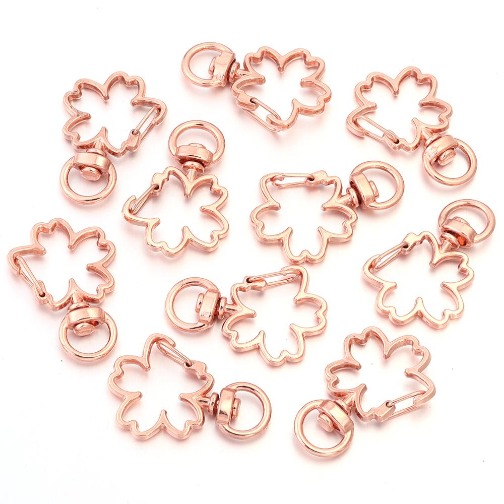 10Pcs/pack Lobster Clasps Hooks Star Blossom Heart Cat Moon Keychain Lobster for Charms Key Ring Clasp Jewelry Making Accessorie