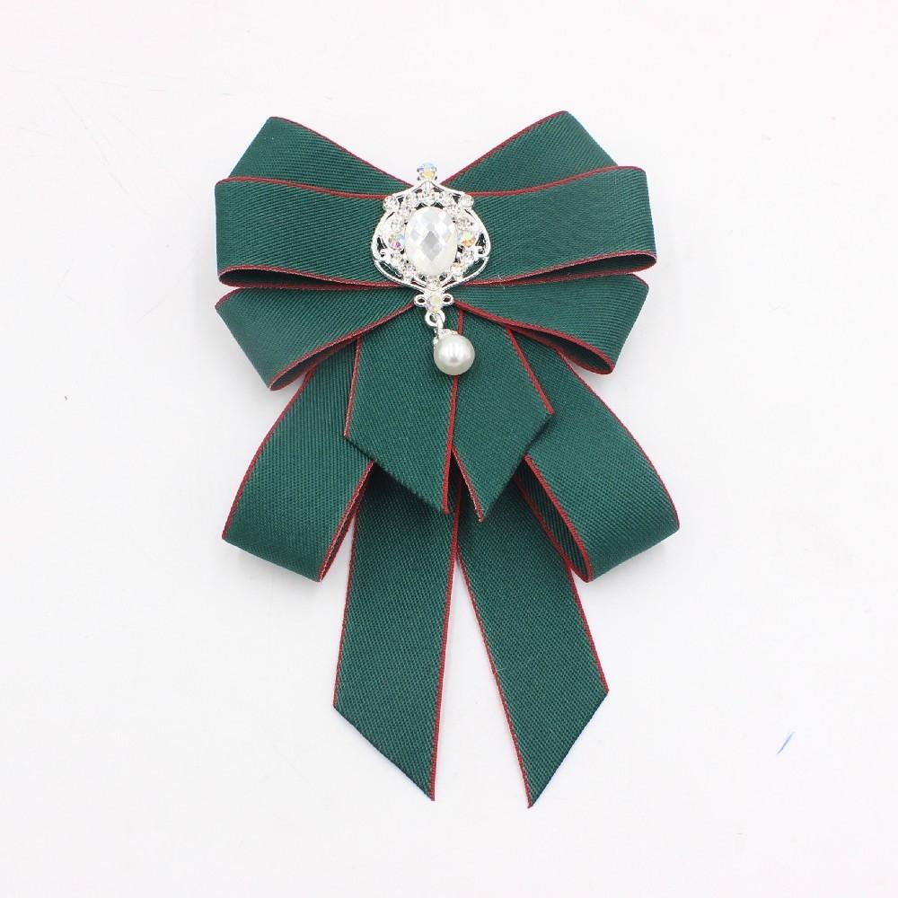 Crystal Bow Tie Rhinestone Ribbon Bow Brooch Fashion Neck Tie  For Men and Women
