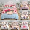 Cartoon Lovely Girls King Queen Duvet Cover Cute Little Girl Pattern Bedding Set Kids Pink Pretty Polyester Quilt Cover