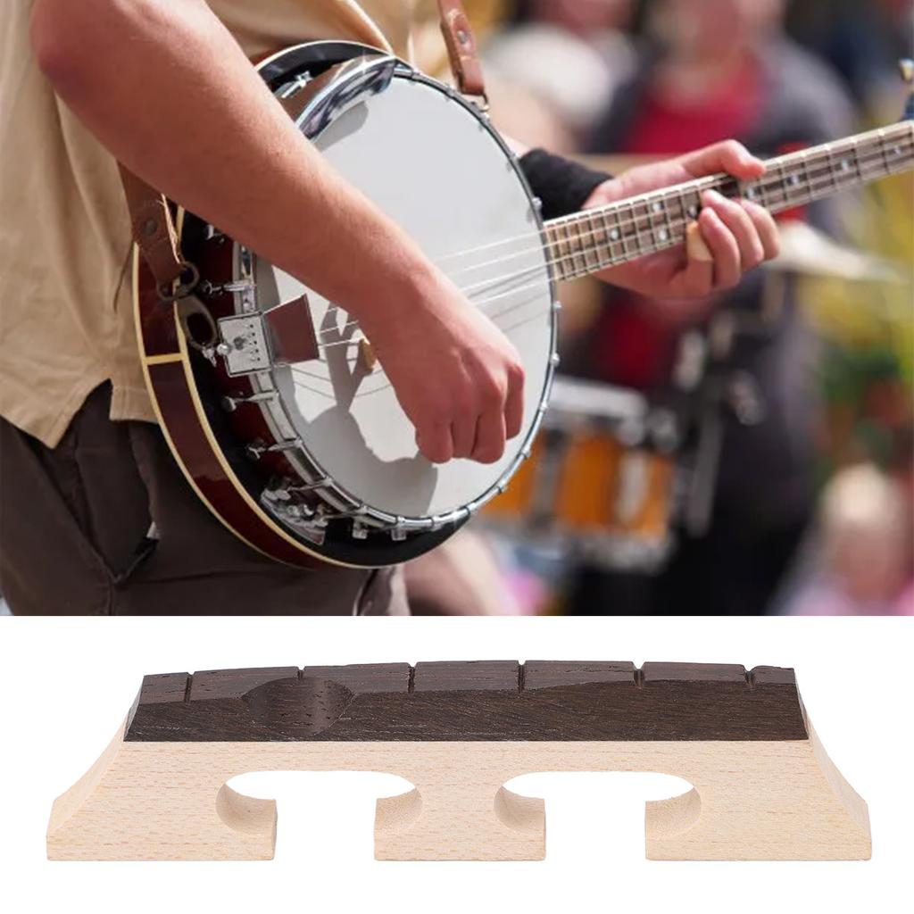 6-Saitiger Banjo-Steg Universal 3-beiniger Premium Ebenholz Ahorn Banjo-Steg für Banjolele-Zubehör