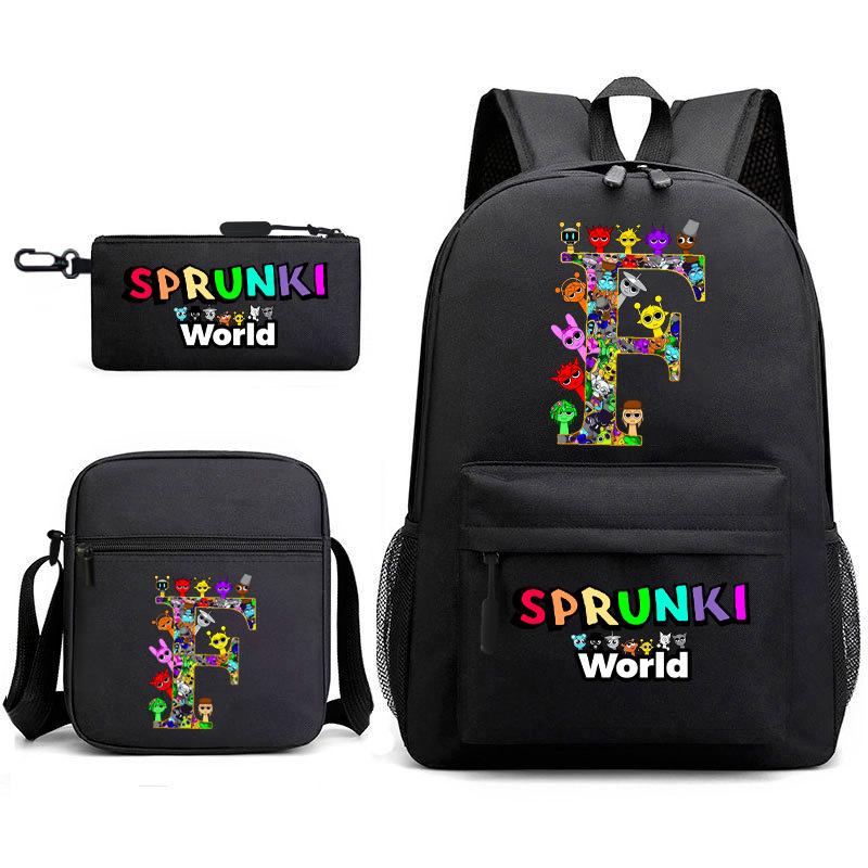 Rhythm box cartoon animation primary school schoolbag sprunki fourth grade lightweight burden reduction large capacity backpack bag