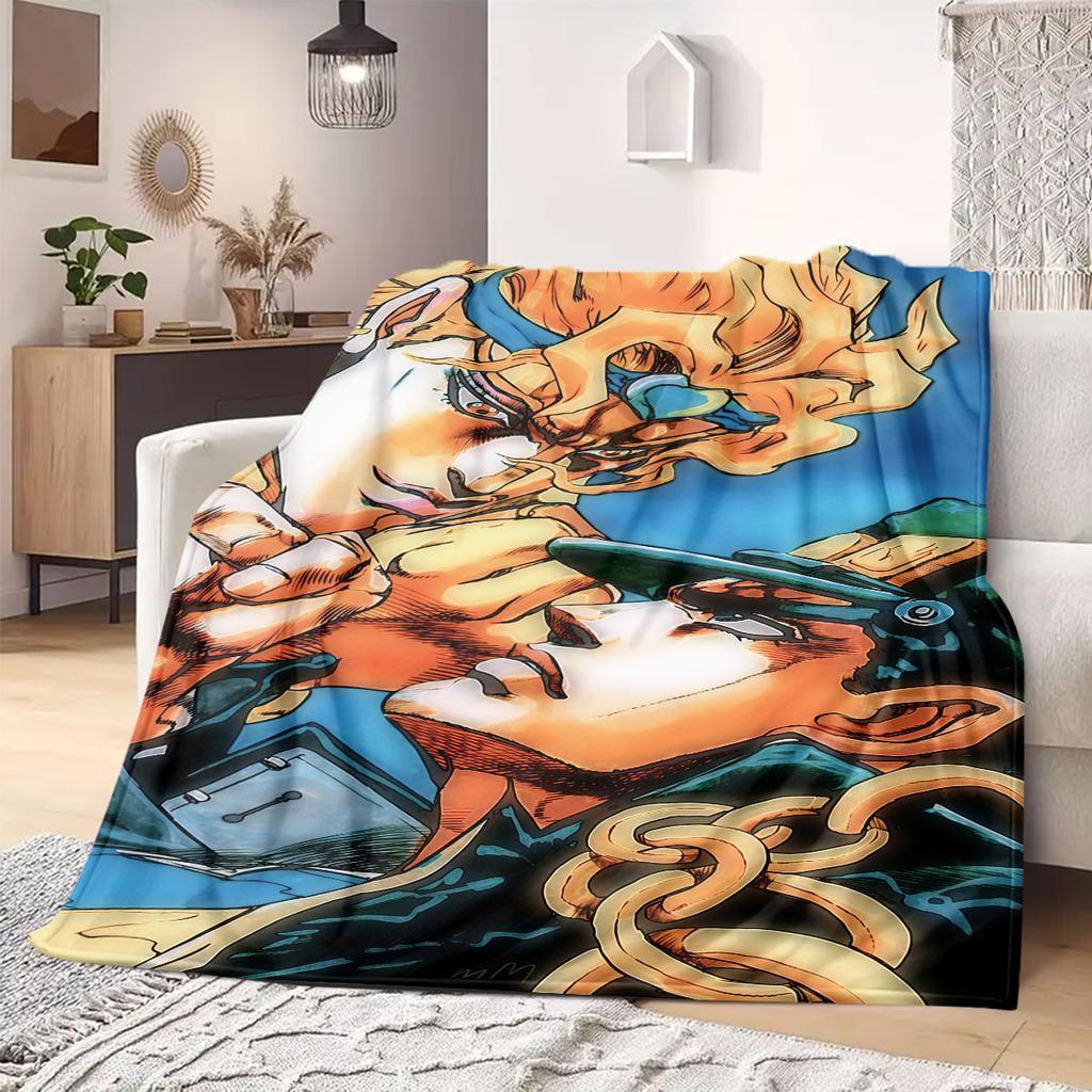 JOJO Anime Flannel Blanket Warm,Comfortable,Suitable for Bedrooms,Sofas,Beds,Chairs,Picnics,Travel