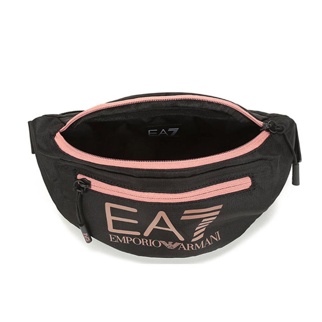 Emporio Armani EA7 Letter Logo Print Simple Fabric Chest Bag Waist Bag Regular Men bags Black Gray Rose 275979-CC980-78920