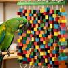Hookbill Chewing Accessory Natural Wooden Bird Stand Featuring Various Colored Factors And Cables For Medium Large Hookbills