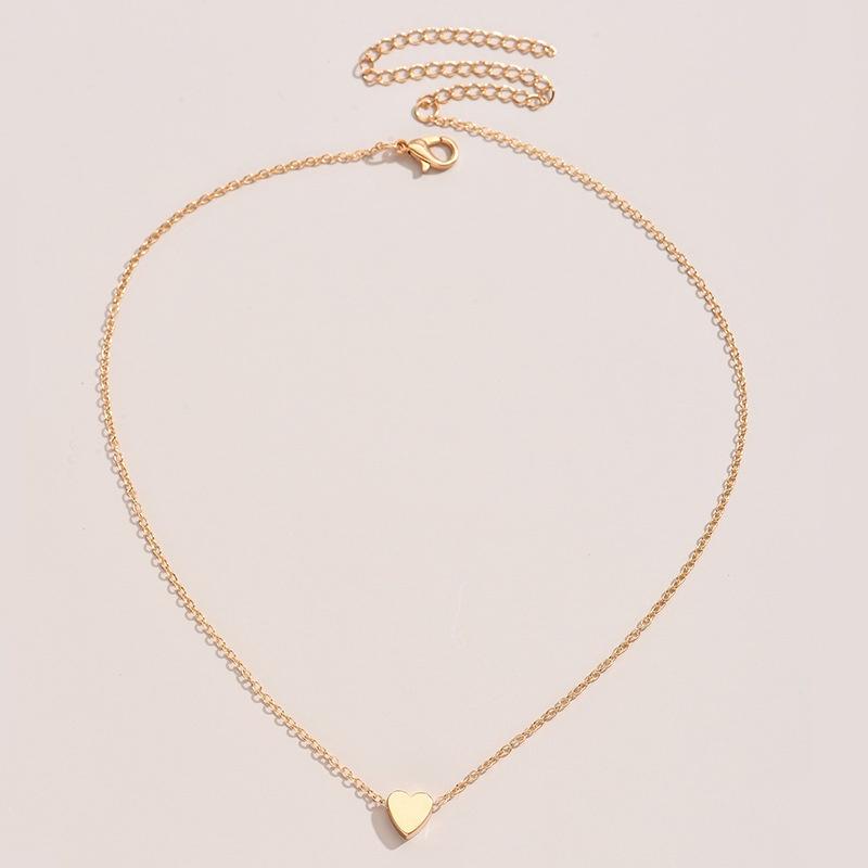 Ins Style Minimalist Heart-shaped Necklace Alloy Material Simple And Versatile Suitable For Women Wholesale And Retail