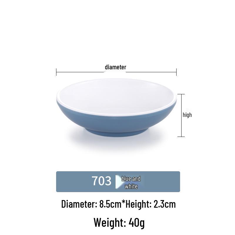 Melamine Round Appetizer Dish - Imitation Porcelain for Dipping Sauces and Seasonings