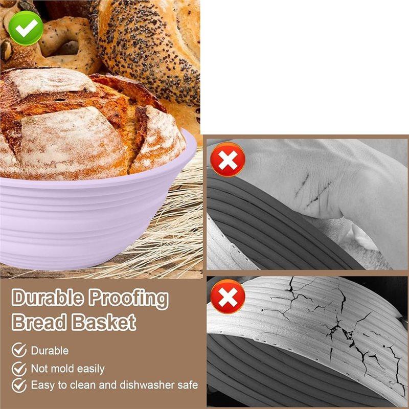 SHGO-Fermentation Basket 1Set/4Pcs Large Capacity Home Oven Baking Dough Fermentation Bowl Folding High Temperature