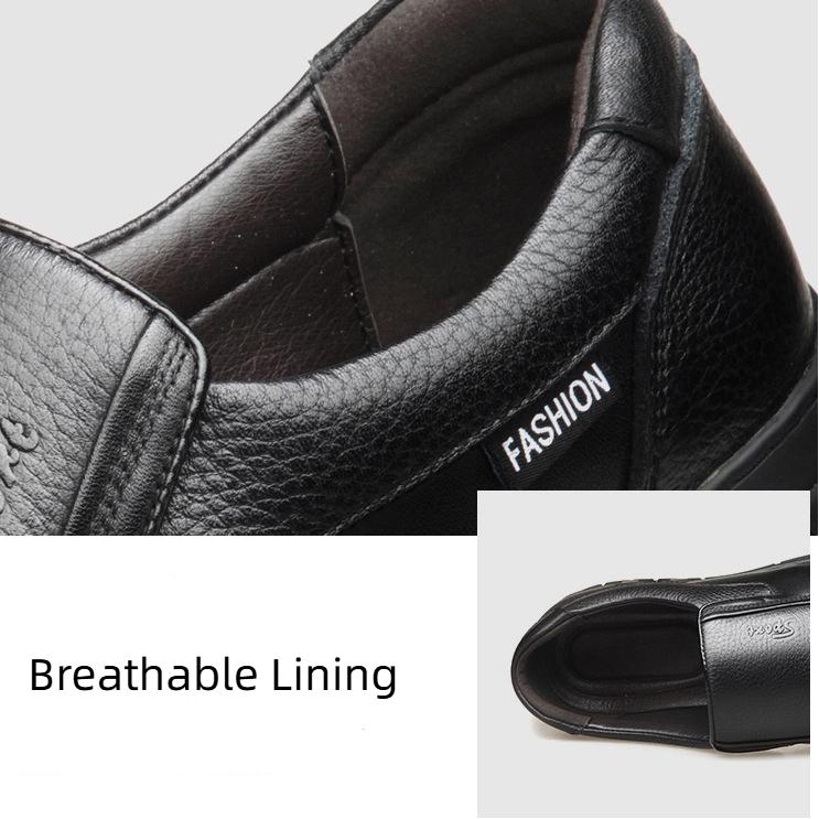 Genuine Leather Men's Shoes Soft Sole Middle-aged And Elderly Casual Leather Shoes Non-slip Wear-resistant Derby Shoes 38-48