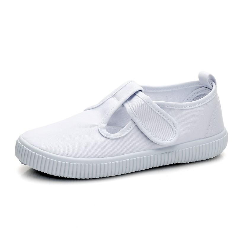 Klassieke Effen Canvas Sneakers voor Kinderen Comfortabele Witte Sportschoenen Jongens Meisjes School Sport Cheerleading Ademend Schoeisel