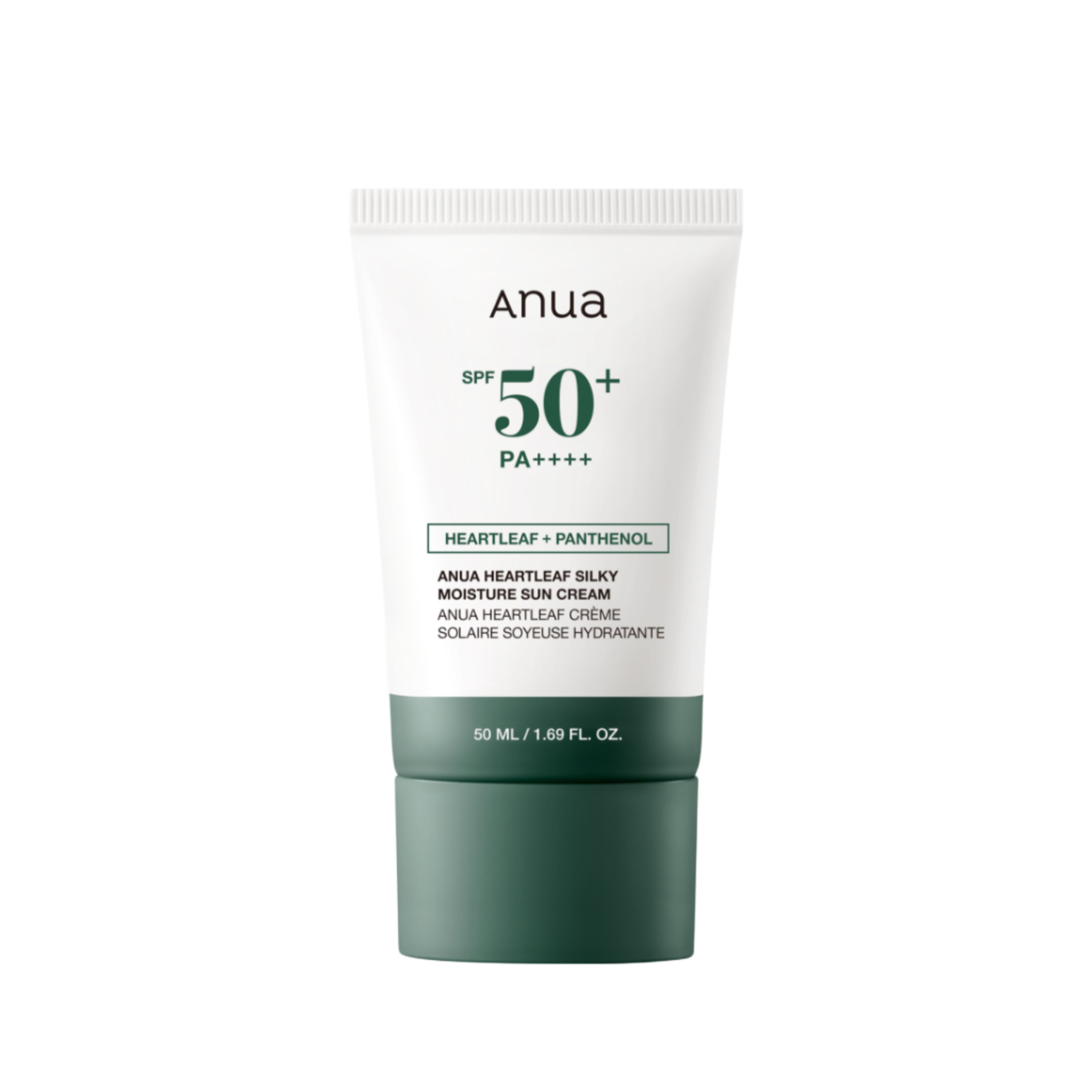 Anua Heartleaf Silky Moisture Sunscreen SPF50+ PA++++ Hydrating Sun Cream 50ml